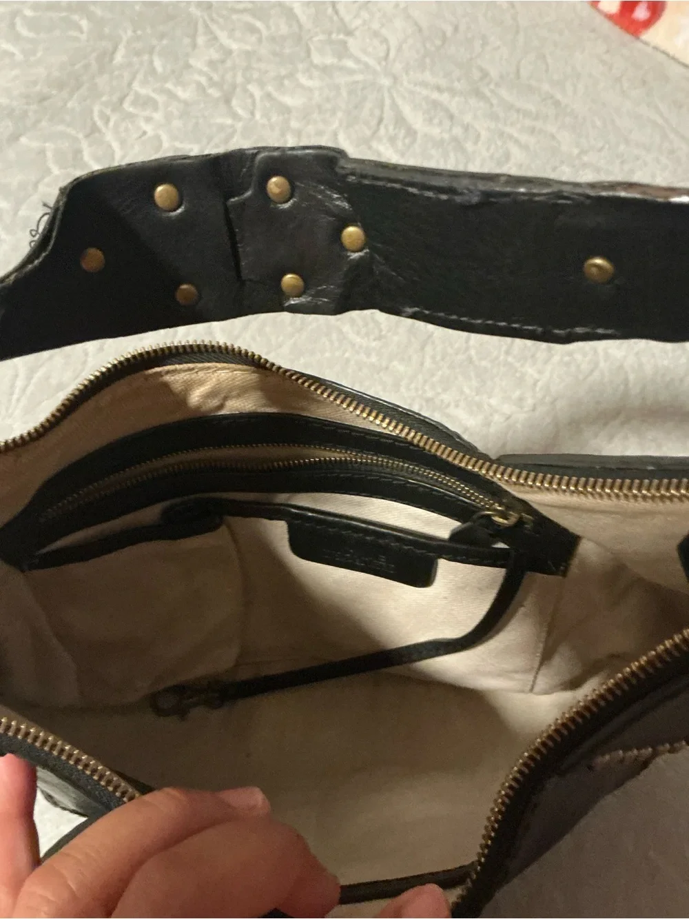 Michael Kors Black Leather Studded Shoulder Bag